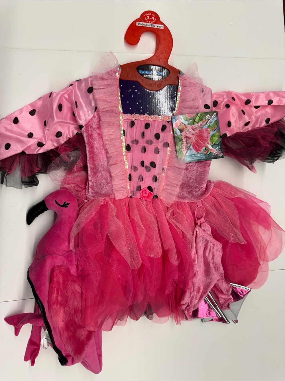 NEW Princess Factory Pink Flamingo Tutu Dress Costume Girls size 3-4